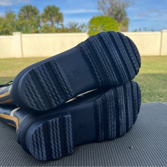 Joules Printed Navy Adjustable Tall Waterproof Wellies Rain Boots Dogs Size 10 - Picture 11 of 13